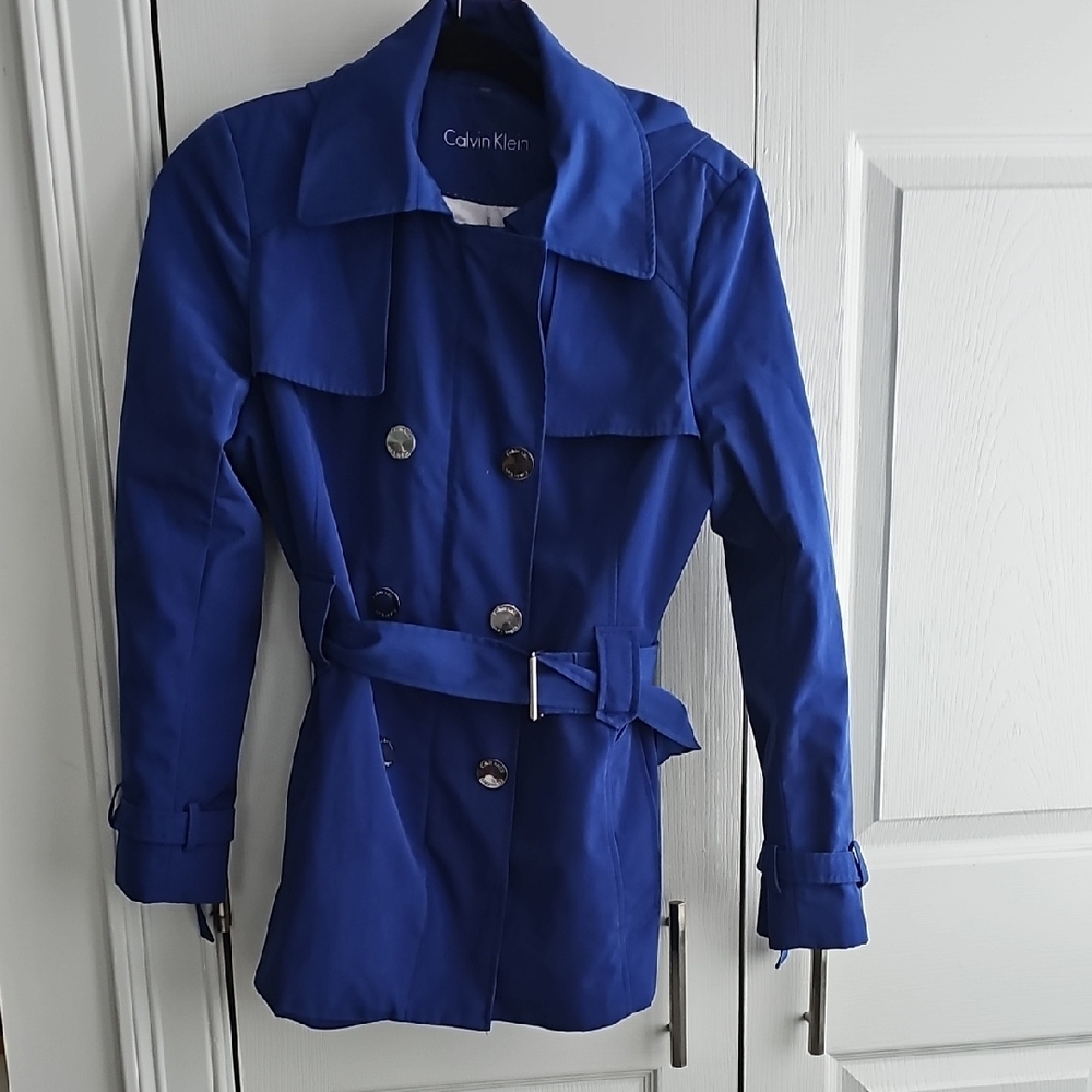Calvin Klein Cobalt Blue Trench Coat